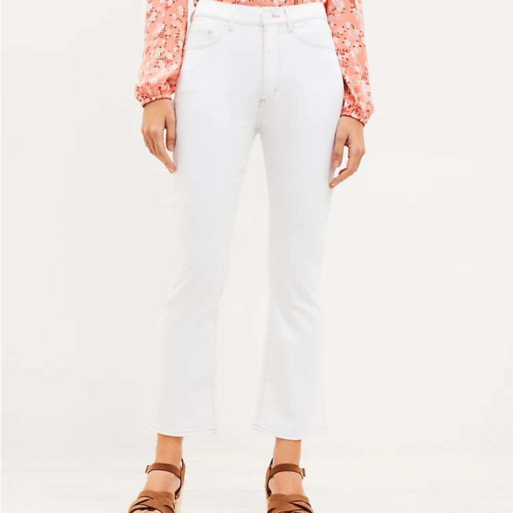NWT Loft Kick Crop White Jeans, SIze 34/18
